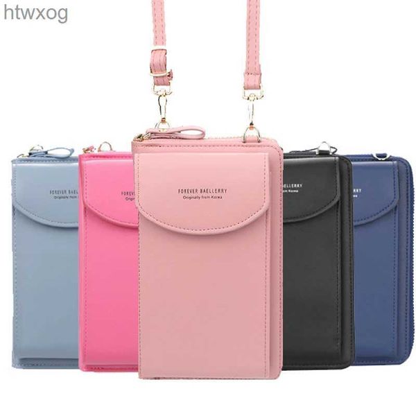 Bolsas para teléfonos celulares Hombro para mujer Mini bolsos de cuero Correas Teléfono móvil Titulares de tarjetas grandes Bolso Bolsillos para dinero Niñas Bolsos pequeños sac YQ240131