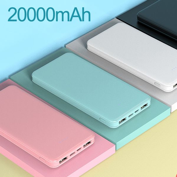 Banque d'alimentation pour téléphone portable Powerbank portable 20000mAh Charge rapide Batterie externe de grande capacité