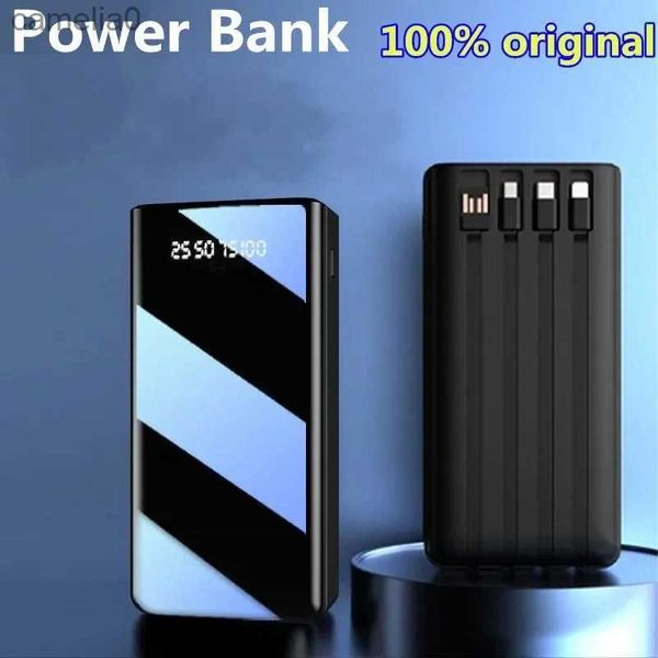 Bancos de energía para teléfonos celulares 100% Power Bank 100000 Mah Tipo CMicro USB Carga rápida PowerBank Pantalla LED Cargador de batería externo portátil para tabletas C24320