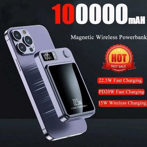 Banks d'alimentation du téléphone portable 100000mAH Macsafe MACSAFE MAGNÉTIQUE BANQUE CHARGEUR SANS WIRESS FAST pour iPhone 12 13 14 Pro Max Pack de batterie auxiliaire externe 2443
