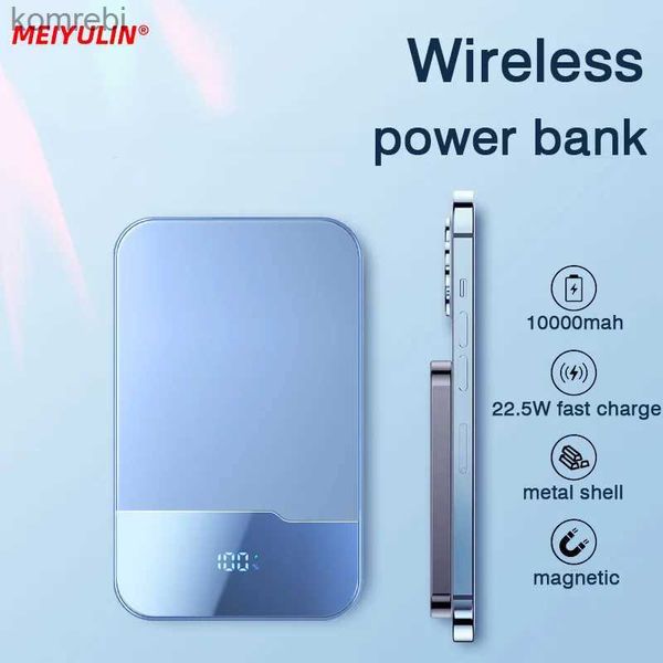 Handy-Powerbanks 10000 mAh Magnetische Powerbank Drahtloses Schnellladen Externer Ersatzakku Metall 5000 mAh Magsafe Powerbank für iPhoneL240111