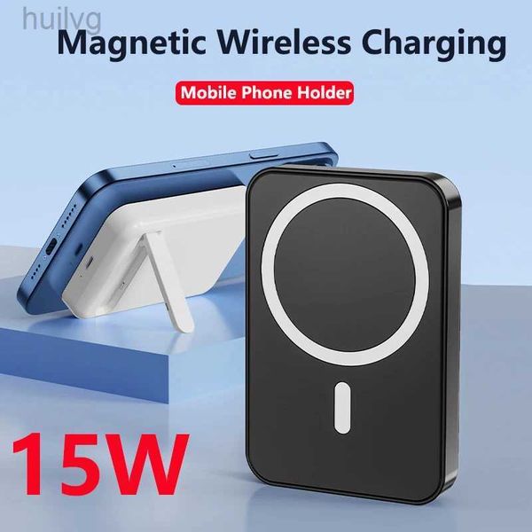 Banks d'alimentation du téléphone portable 10000mAh Banque de chargeur sans fil magnétique Anneau magnétique pour l'iPhone 15 14 13 Samsung Huawei Mini Powerbank avec support 2443