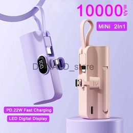 Banques d'alimentation pour téléphone portable 10000mAh Mini banque d'alimentation portable batterie externe Plug Play Powerbank Type C chargeur rapide et efficace pour iPhone Samsung Huawei J231220