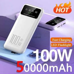 Banques d'alimentation pour téléphone portable 100W Power Bank 50000mAh Charge ultra rapide pour Huawei Samsung Chargeur de batterie externe portable pour 15 Powerbank