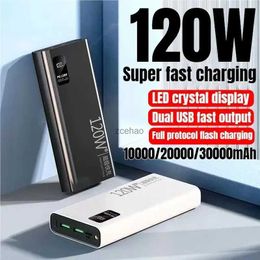 Banques d'alimentation pour téléphone portable 120W Power Bank Charge ultra rapide 30000mAh Chargeur de batterie portable Powerbank haute capacité pour iPhone Samsung Huawei
