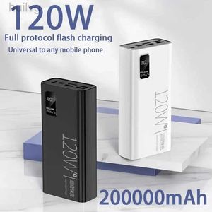 Banques électriques de téléphone portable 200000 MAH Banque d'alimentation 120W Chargeur de batterie de capacité 100% suffisante pour iPhone Huawei 2443