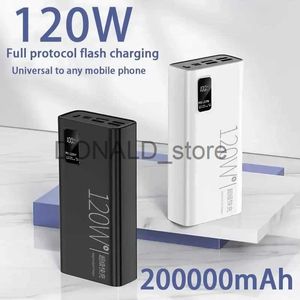 Powerbanks voor mobiele telefoons 200.000 mAh Power Bank 120 W Supersnel opladen 100% voldoende capaciteit Draagbare batterijlader voor iPhone Xiaomi Huawei J231220