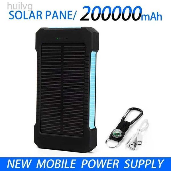 Potencia de celda Banks 200000MAH Batería externa Potencia solar Banco LEDSOS Linterna de LEDSOS Cargo rápido PowerBank portátil PowerBank para teléfono móvil inteligente 2443