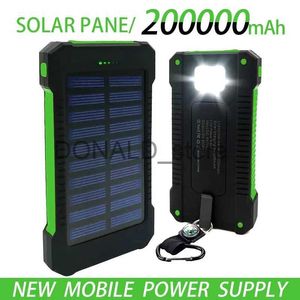 Cell Phone Power Banks 200000mah Solar Power Bank Original Portable Waterproof External Battery Power bank Phone Charger LED PowerBank for iphone J231220