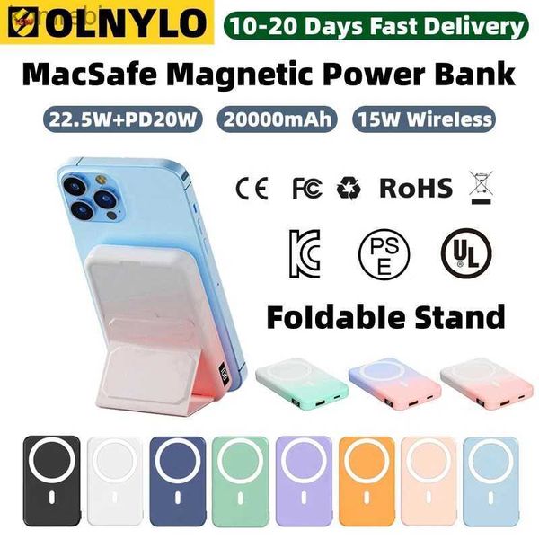 Banques d'alimentation pour téléphone portable 20000mAh Powerbank magnétique sans fil Magsafe Power Bank 22.5W chargeur rapide pour iPhone 12 13 14 15 Pro Max batterie externe PackL240111