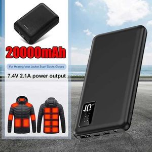 Mobiele telefoon Power Banks 20000mAh Power Bank Mini externe batterijlader voor verwarming Jas Trui Sokken Handschoenen Elektrische verwarmingsapparatuur Nieuw