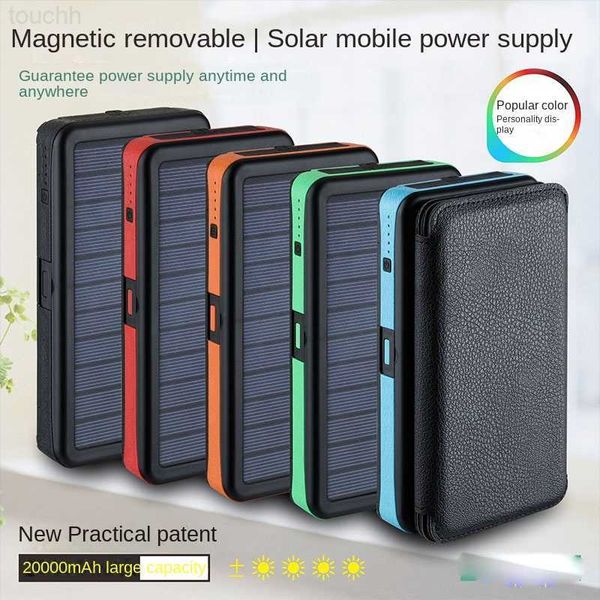 Cell Phone Power Banks 20000mAh Solar Power Bank Étanche Camping En Plein Air Portable Pliant Panneaux Solaires 5V 2A USB Dispositif De Sortie Sun Power Pour Téléphone L230731