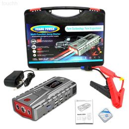 Powerbanks voor mobiele telefoons 28000 mAh Auto Jump Starter Power Bank Draagbare oplader Autobatterij Power Bank 4 USB Powerbank met LED-zaklamp Veiligheidshamer L230824