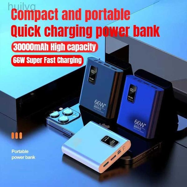 Banks de energía celular 30000mAh PD 66W CARGA SUPER RÁPIDA POWER BANK HD BATERÍA EXTERNA DE CARGADO PORTABLE DIGITAL PARA iPhone Universal 2443