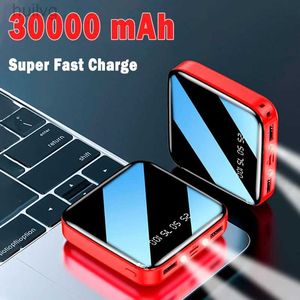 Banks électriques de téléphone portable 30000mAh Portable Mini Power Bank Super Fast Charge pour iPhone Samsung Smart Digital Display Powerbank avec titulaire 2443