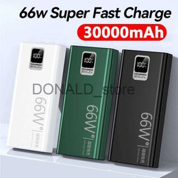 Bancos de energía para teléfonos celulares 30000mAh Power Bank 66W Pantalla digital PowerBank Carga súper rápida Batería externa portátil para iPhone Huawei Xiaomi Samsung J1220