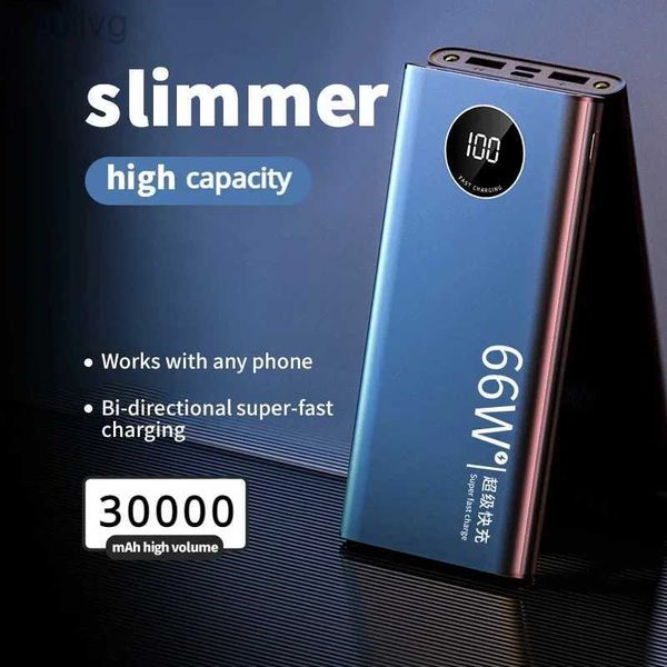 Banks d'alimentation du téléphone portable 30000mAh Banque d'alimentation ultra-large Power Power externe Batterie 66W Charge rapide pour iPhone Samsung Huawei Type C 2443