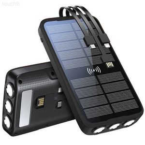 Powerbanks voor mobiele telefoons 38800mAh Solar Power Bank 10W Qi Draadloze oplader met kabel PD20W Snel opladen Poverbank voor iPhone Samsung Xiaomi Powerbank L230728