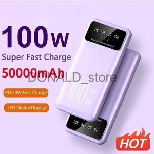 Banques d'alimentation pour téléphone portable 50000mAh 100W Banque de puissance de charge ultra rapide Chargeur portable Batterie Powerbank pour iPhone Huawei Samsung Nouveau J231220