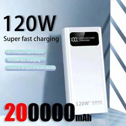 Banques électriques de téléphone portable 50000mAh 120W Pack d'alimentation Super Fast Charging Battery High-Capacity Digital Affichage Power Pack 240424