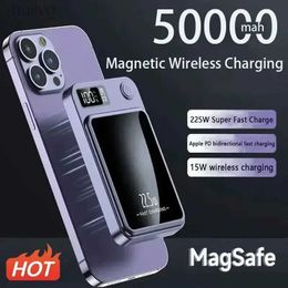 Banks de teléfonos celulares 50000mAh MacSafe Magnetic Power Bank Cargador inalámbrico rápido para iPhone 12 13 14 Pro Max Battería auxiliar externa 2443