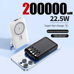 Banks d'alimentation du téléphone portable 50000mAh Portable Macsafe Magnetic Power Pack Fast Wireless Charger adapté à l'iPhone 15 Xiaomi Huawei Pack de batterie auxiliaire externe J24