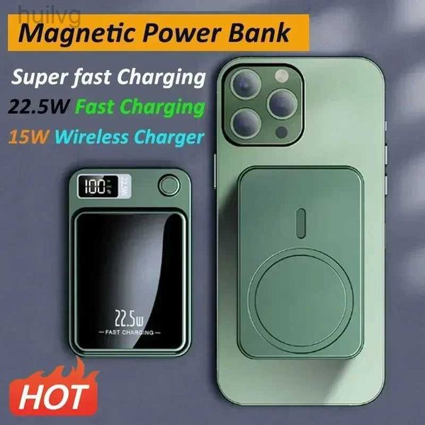 Bancos de energía de teléfono celular 50000mAh Power Bank para MacSafe Magnetic Super Rápido Cargando Qi Cargador inalámbrico PowerBank para iPhone 15 14 13 2443