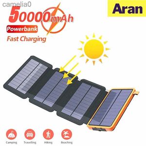 Banques d'alimentation pour téléphone portable 50000mAh panneau solaire étanche camping en plein air panneau solaire pliable portable 5V 2A dispositif de sortie USB panneau solaireC24320