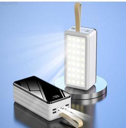 Powerbanks voor mobiele telefoons 60000mAh Powerbank Snel opladen voor iPhone 12 Xiaomi Powerbank met campingverlichting Externe batterij Draagbare oplader Poverbank L230731