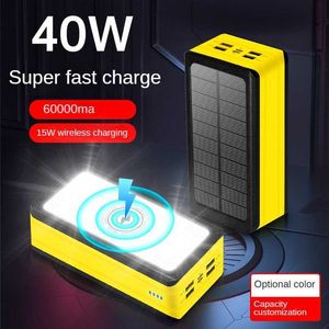 Banques d'alimentation de téléphone portable 60000mAh Banque d'alimentation solaire sans fil Portable PD22.5W Chargeur de banque d'alimentation à charge rapide Batterie externe pour Xiaomi iPhone L230731