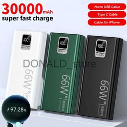 Banques d'alimentation pour téléphone portable 66W 30000mAh affichage numérique PowerBank charge ultra rapide banque d'alimentation portable batterie externe pour iPhone Huawei Xiaomi Samsung J231220