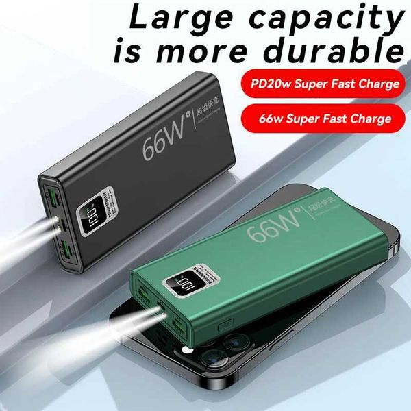 Banks d'alimentation du téléphone portable 66W Pack d'alimentation de charge rapide 30000mAh avec sortie de batterie externe de sortie USB adaptée à l'iPhone Huawei Xiaomi Samsung Portable Power Pack J240