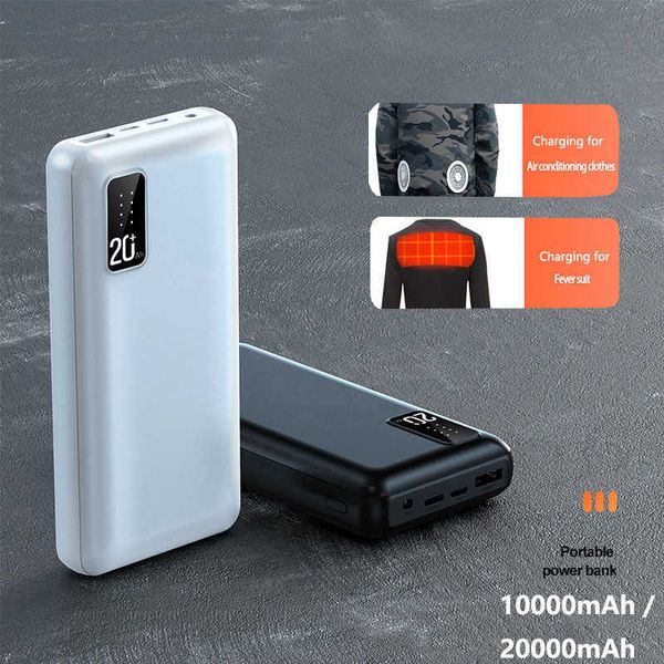 Banques d'alimentation pour téléphone portable 74V DC Gilet chauffant Power Bank 20000mAh Chargeur portable Batterie externe pour veste chauffante Power Bank pour Mi iPhone J230217