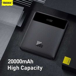 Mobiele telefoon Power Banks Baseus 100W Power Bank 20000mAh Type C PD snellaad PowerBank draagbare externe batterijlader voor notebook met 100W Cablel240111