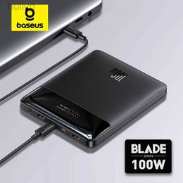 Mobiele telefoon Power Banks Baseus 100W Power Bank 20000mAh Type C PD snellaad PowerBank draagbare externe batterijlader voor notebook met 100W kabel 2443