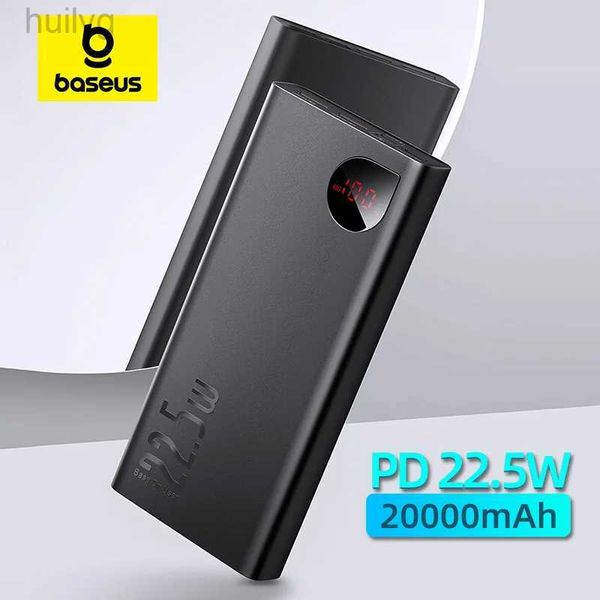 Banks Power Banks Baseus 22.5W Power Bank 20000mAh Carga rápida PowerBank Tipo C PD QUCIK CARGA Batería externa Cargador de batería para iPhone 15 2443