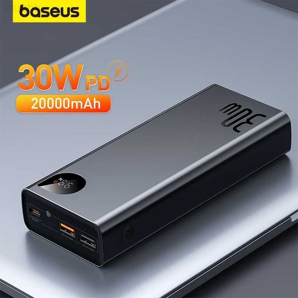 Banques de puissance de téléphone portable Baseus 30W Banque de puissance en métal 20000mAh Chargeur portable PD Charge rapide Powerbank Chargeur de batterie externe pour iPhone 14 pro max L230731