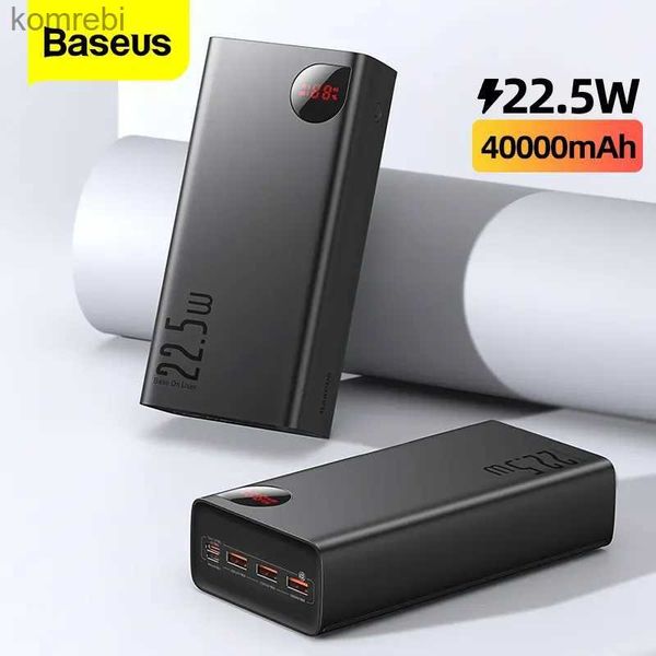 Bancos de energía para teléfonos celulares Baseus 40000mAh Power Bank Batería externa Gran capacidad PD 22.5W Carga rápida Camping Powerbank portátil para iPhoneL240111