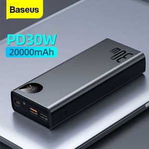 Bancos de energía para teléfonos celulares Baseus Power Bank 20000mAh Cargador de batería externo de carga rápida portátil 10000mAh PowerBank para iPhone 14 13 Xiaomi PoverBank L230728