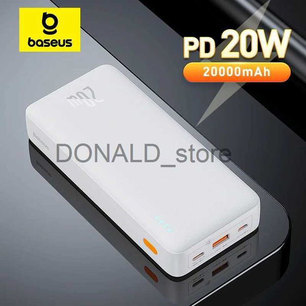 Banques d'alimentation pour téléphone portable Banque d'alimentation Baseus 20000mah charge rapide PD 20W chargeur Portable Batterie Externe pour iPhone 15 14 13 12 pro max J231220