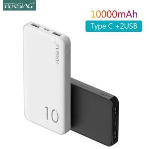 Power Banks van mobiele telefoons Ferising Dual USB Type C Power Bank 10000MAH PowerBank 10000 MAH Lader draagbare externe batterij opladen voor MI 10 9 J230217