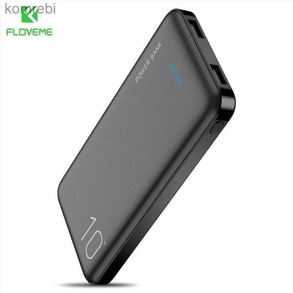 Bancos de energía para teléfonos celulares FLOVEME Power Bank 10000/20000mAh Dual USB Powerbank Pantalla digital Batería externa Cargador portátil para iPhone 14 Samsung S23L240111