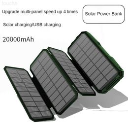 Banques d'alimentation pour téléphone portable Banque d'alimentation solaire pliante 20000mAh Chargeur solaire Portable Charge extérieure PowerBank Panneau solaire Powerbank pour téléphones intelligents L230731