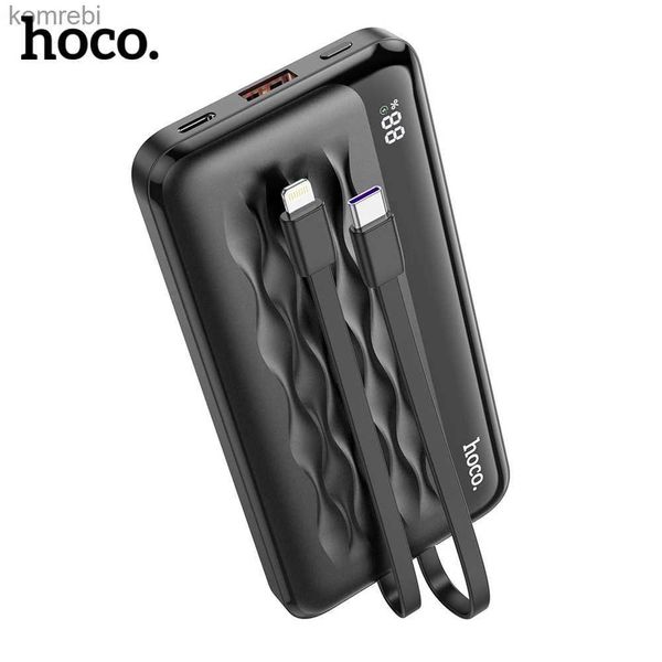 Banques d'alimentation pour téléphone portable HOCO Power Bank 10000mAh avec 20W PD Charge rapide Powerbank Chargeur de batterie portable PoverBank avec câble USB Type C pour iPhoneL240111