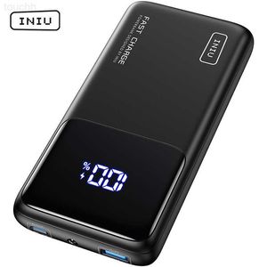 Mobiele telefoon Power Banks Iniu 45W Power Bank 15000 mAh snel opladen USB C PD QC External Phone Batterij Pack voor iPhone 14 13 12 IPAD MacBook Samsung Tablet L230728