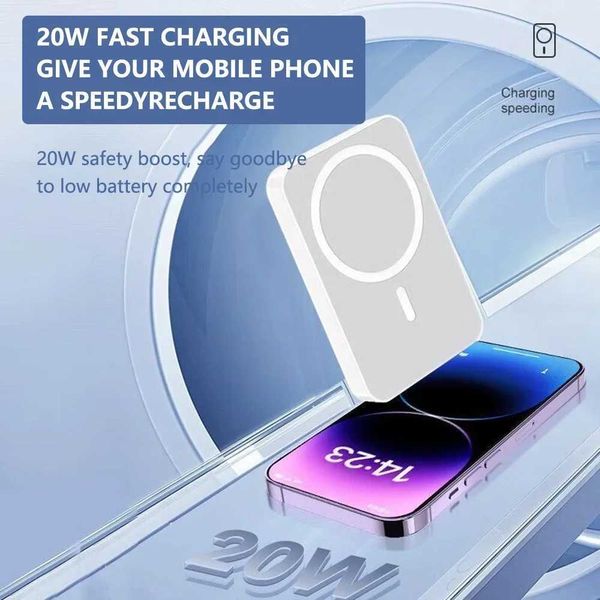 Banques d'alimentation de téléphone portable Pack d'alimentation magnétique 10000mAh pour iPhone EXTERNAL Auxiliary Battery Wireless EXTERNAL BATTERA MAGSAFE POWER PACK PORTABLE CHARGEUR.240424