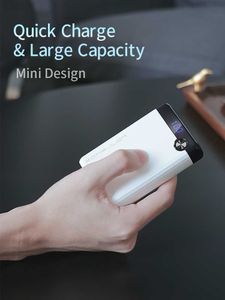 Bancos de energía para teléfonos celulares Mini Power Bank 10000mAh QC 3.0 PoverBank Carga rápida PowerBank 10000 mAh USB Cargador de batería externo para Xiaomi Mi 10 L230731