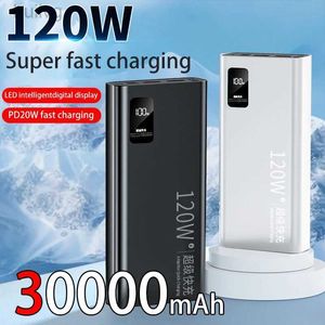 Banks d'alimentation du téléphone portable Nouveau 30000mAh Banque d'alimentation 120W Chargeur de batterie portable à facturation 100% suffisante pour iPhone Huawei 2443