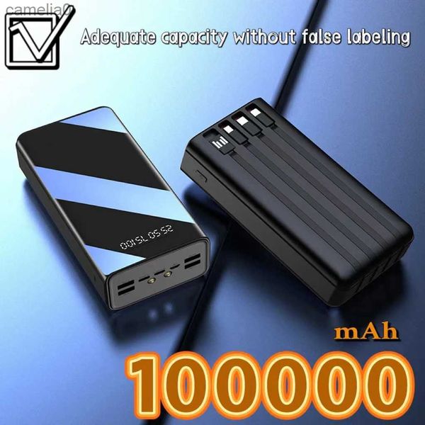 Banques d'alimentation pour téléphone portable Nouveau bloc d'alimentation 100000mAh TypeC Micro USB Charge rapide Bloc d'alimentation Affichage LED Chargeur de batterie externe portableC24320