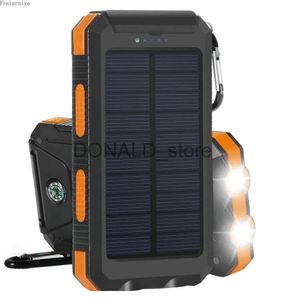 Mobiele telefoon powerbanks Draagbare zonne-energiebank 20000 mAh Externe batterij opladen Poverbank Externe batterijlader LED-licht voor alle smartphones J231220